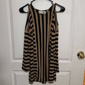 Zenergy by Chico’s Stripe Dress / Tunic Cold Shoulder size 0